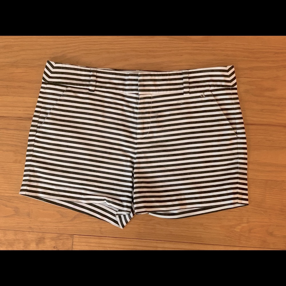 Black and White Stripe Shorts